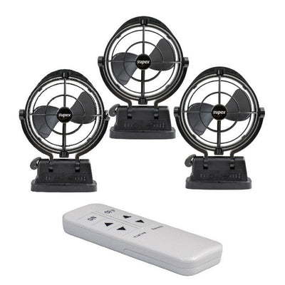 SUPEX black caravan fan 12V/24V