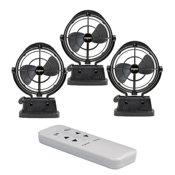 SUPEX black caravan fan 12V/24V