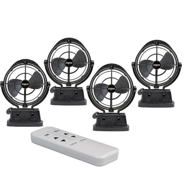 SUPEX black caravan fan 12V/24V