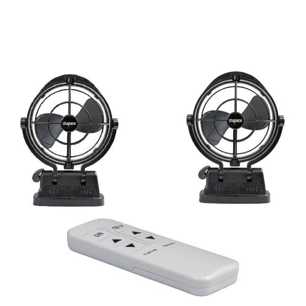 SUPEX twin black caravan fans