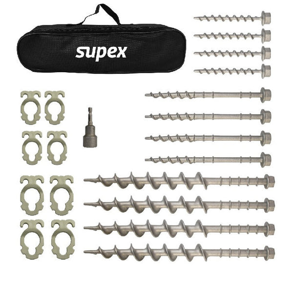 SUPEX deluxe screw-in peg kit