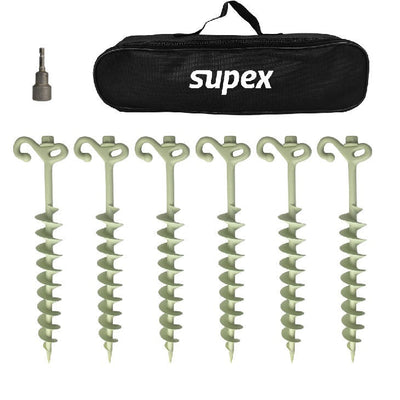 Supex screw-in sand peg on beach