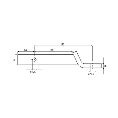 Ark 280mm Tow Ball Mount - 3500kg Towing Capacity TBH280