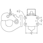 15t Rigid Mount Pintle Hook, 4 Bolt Pattern, ADR Approved - Wallace Forge