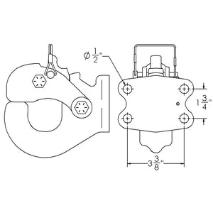 15t Rigid Mount Pintle Hook, 4 Bolt Pattern, ADR Approved - Wallace Forge
