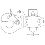 20t Rigid Mount Pintle Hook, 4 Bolt Pattern, ADR Approved - Wallace Forge