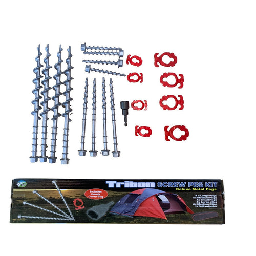 Triton 20 Piece Deluxe Metal Peg Kit + Free Drill Adaptor