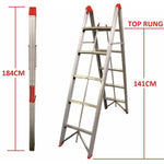 TRA black 5 step aluminium collapsible box ladder with carry bag