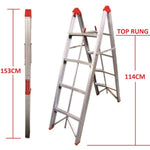 TRA Black 4 step aluminium collapsible box ladder with carry bag