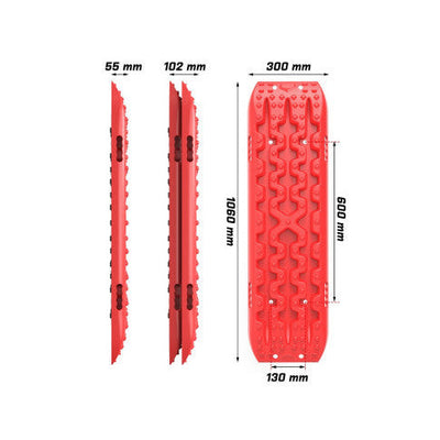 X-BULL 2PCS RED Recovery Tracks Snow Tracks Mud tracks 4WD 