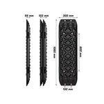 X-BULL 2PCS Recovery Tracks Boards Snow Tracks Mud tracks 4WD With 4PC mounting bolts Black