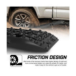 X-BULL 2PCS Recovery Tracks Boards Snow Tracks Mud tracks 4WD With 4PC mounting bolts Black