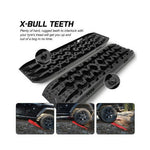 X-BULL 2PCS Recovery Tracks Boards Snow Tracks Mud tracks 4WD With 4PC mounting bolts Black